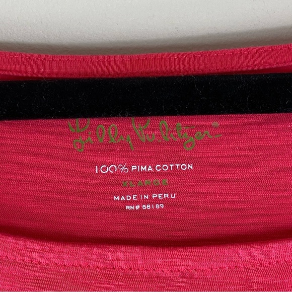 Lilly Pulitzer Pinkish Red Flutter Sleeve 100% Pima Cotton Dress Sz XL - Picture 4 of 11